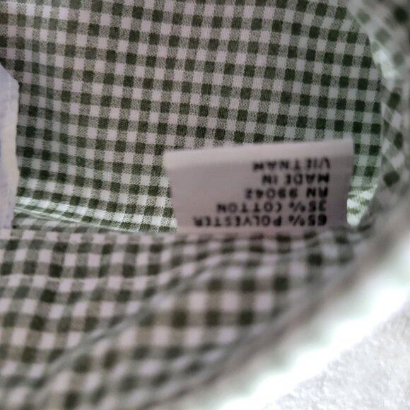 Las Olas Green Checkered Long Sleeve Cat Embroidered Shirt XL - Picture 10 of 10